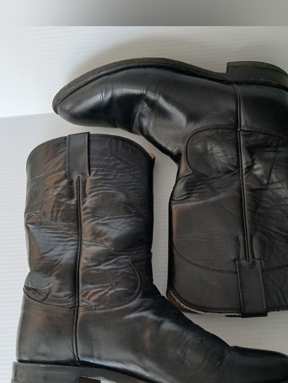 Justin 3133 Men's Black Kipskin Roper Boot Size 8D